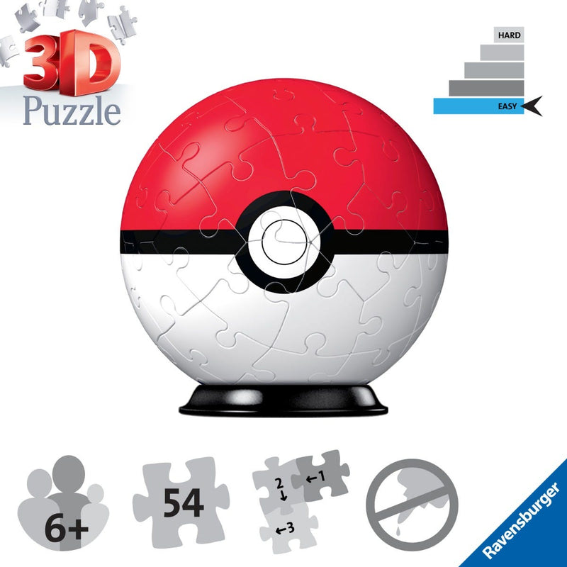 Načíst obrázek do prohlížeče galerie, Ravensburger Ravensburger Pokemon Pokeball 54 kus 3d skládačky