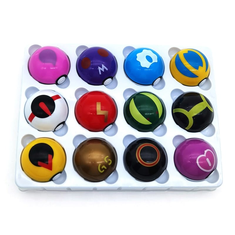 Načíst obrázek do prohlížeče galerie, Sada 12 pokéballů s figuríny Pokémona