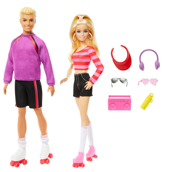Load image into Gallery viewer, Barbie and Ken doll box in rollerblades