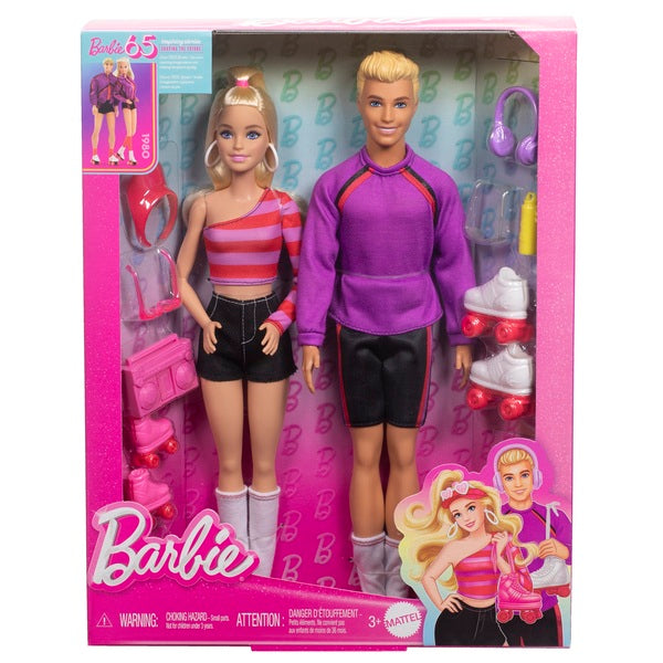 Load image into Gallery viewer, Barbie and Ken doll box in rollerblades