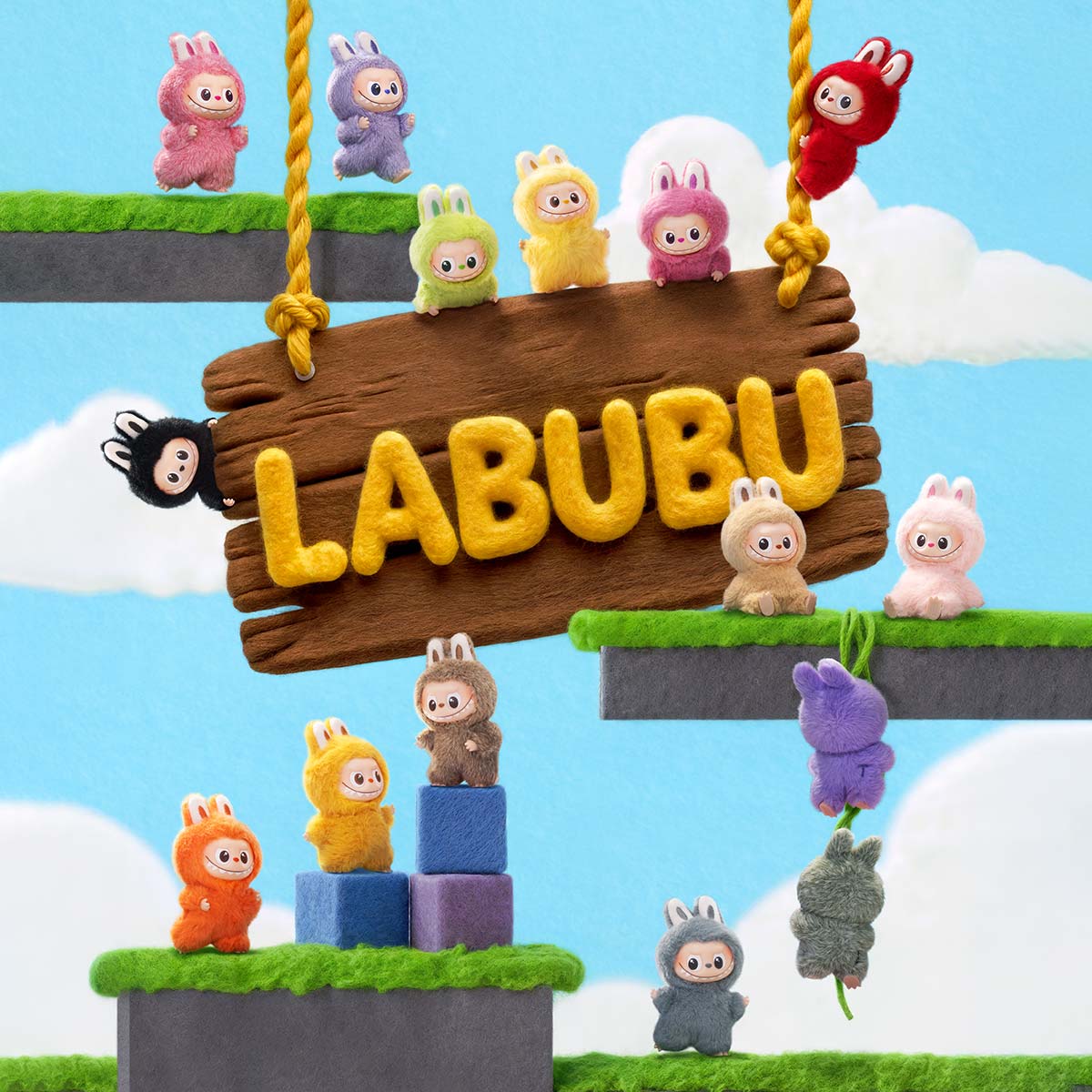 LABUBU THE MONSTERS – Pin For Love Series – Vinyl Pendant Blind Box N-Z (14 Pieces) – POP MART