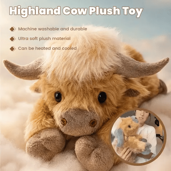 Load image into Gallery viewer, Highland Cow Weighted Plush – The Comfort You Can Hug
