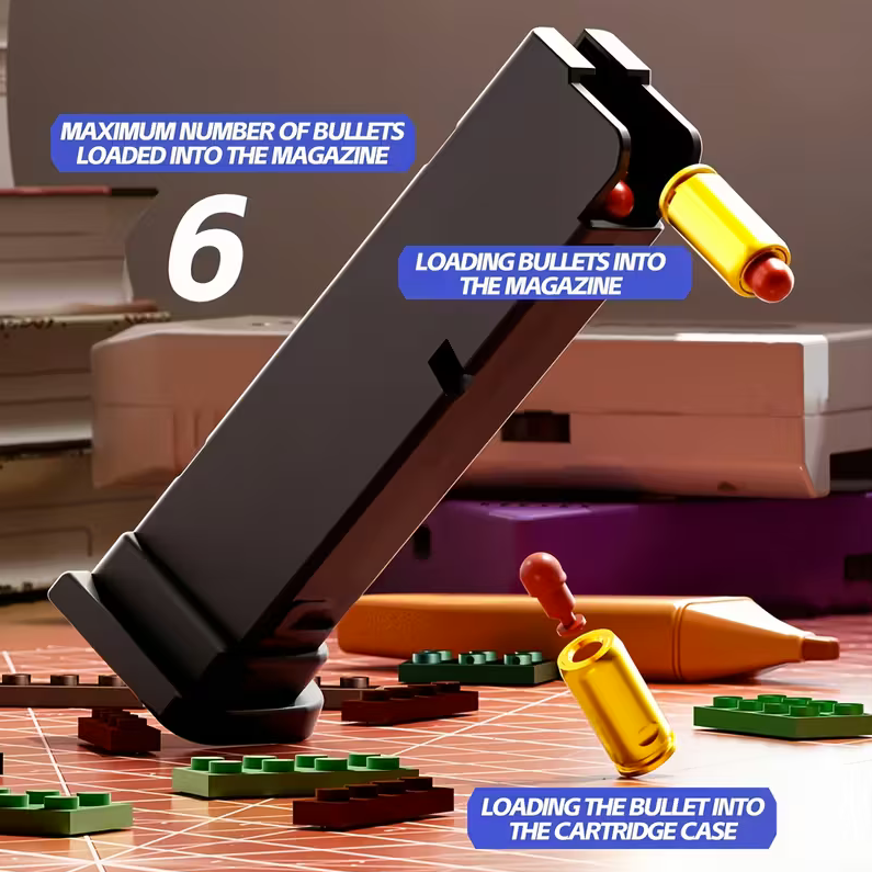 Tactical Building Block Handle Set – Creative DIY Model with Display Stand