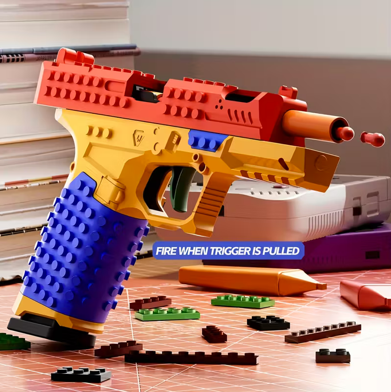 Tactical Building Block Handle Set – Creative DIY Model with Display Stand