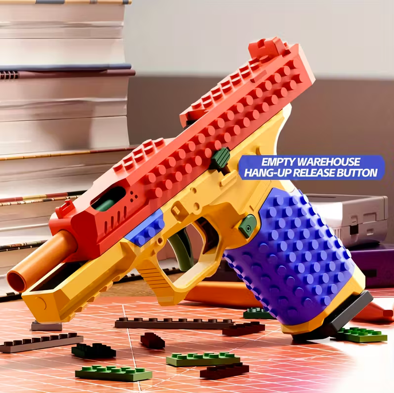 Tactical Building Block Handle Set – Creative DIY Model with Display Stand