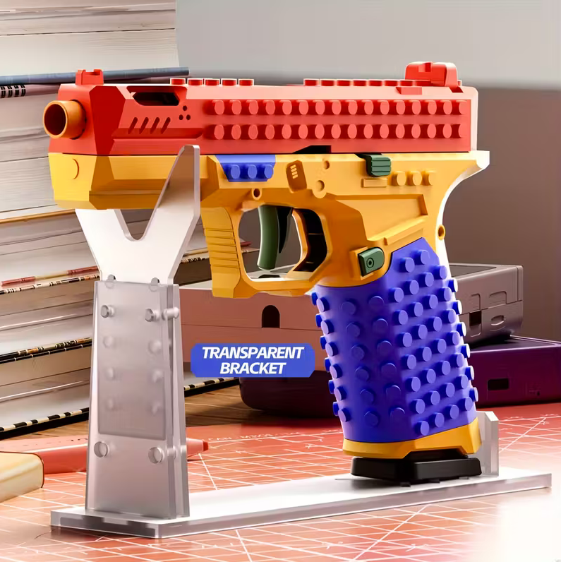 Tactical Building Block Handle Set – Creative DIY Model with Display Stand