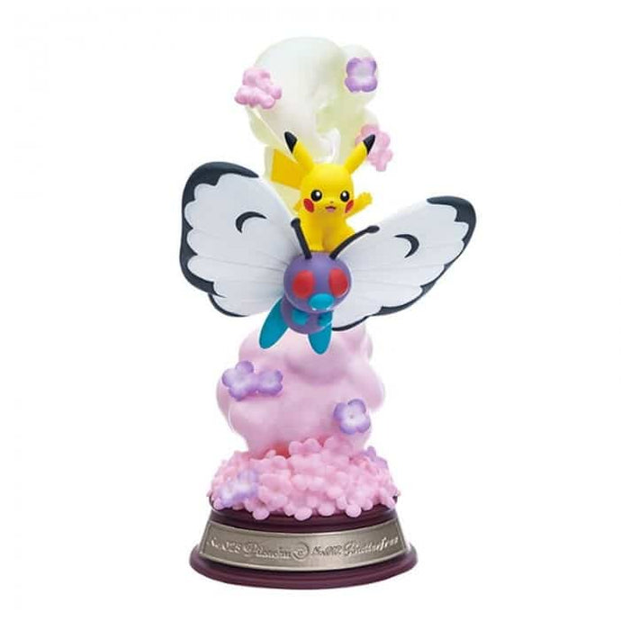 Pikachu Pokémon figurine and papilusion