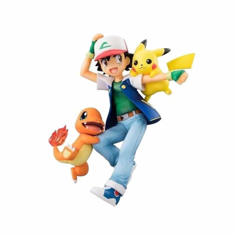 Pikachu Pokémon figurine and Salameche with Sacha