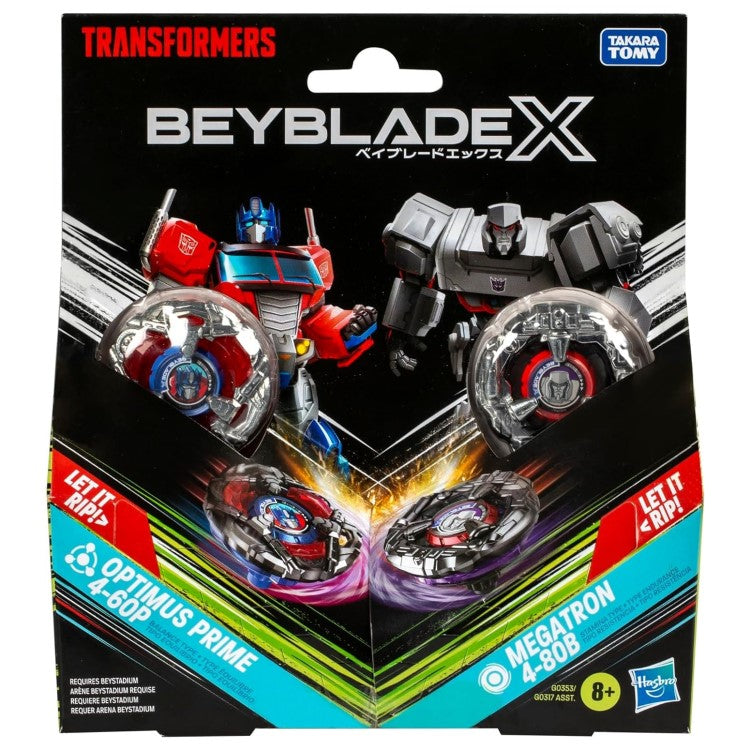 Optimus Prime VS Megatron | Beyblade X Transformers Collab – authentic product view 1
