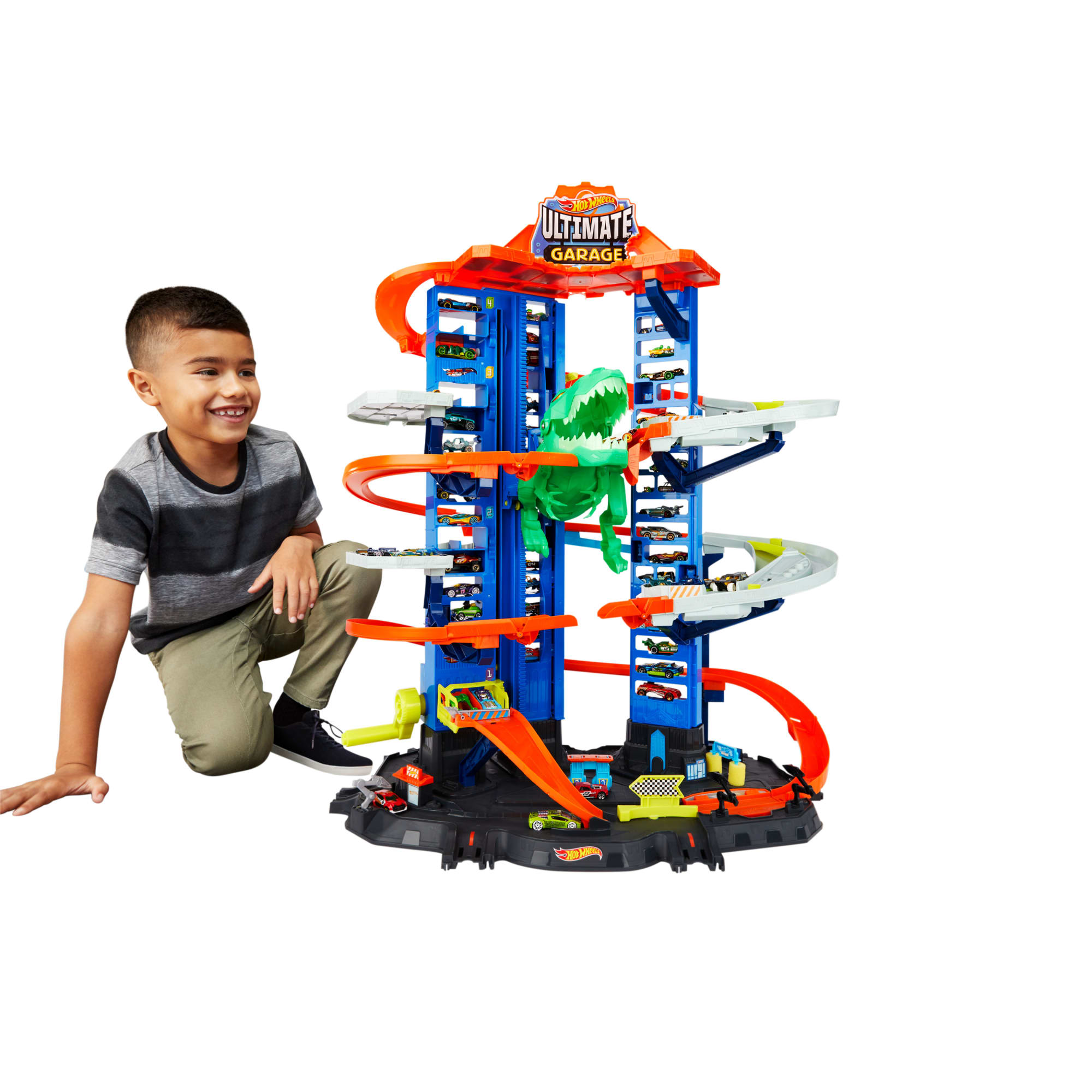 Hot Wheels - Super Dino Robot Garage - Small car - 5 years and +