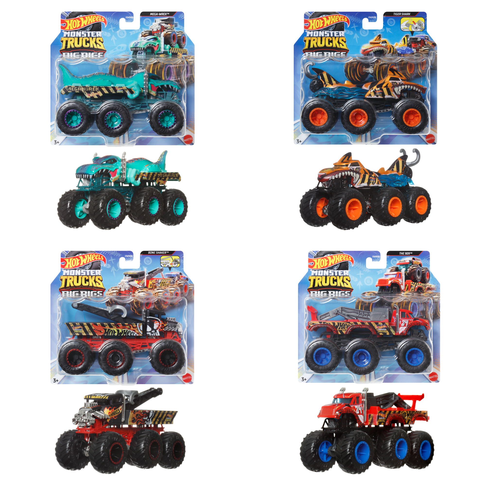Hot Wheels Monster Trucks-Assortment of large machines on scale1/64