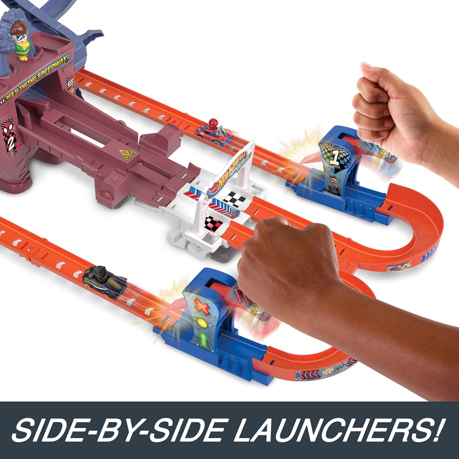Hot Wheels RacerVerse Spider-Man Web-Slinging Speedway Track Set – packaging view