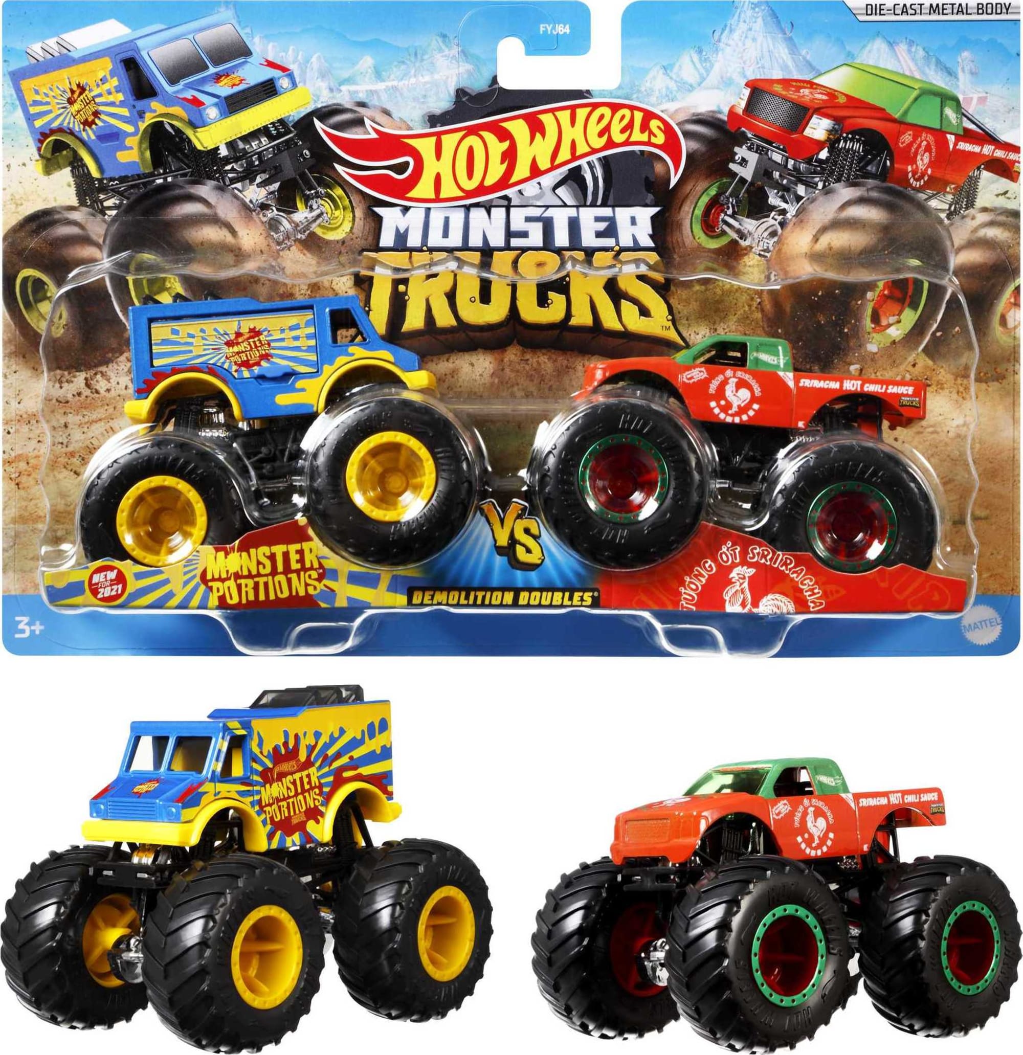 Hot Wheels - Assortment Monster Trucks Double Demolition - Small car - 3 years and +