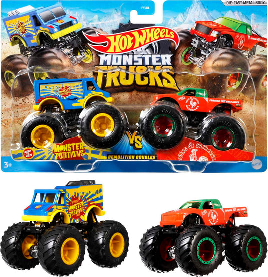 Hot Wheels - Assortment Monster Trucks Double Demolition - Small car - 3 years and +
